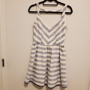 Line and Dot Blue & white striped dress w/ pockets
